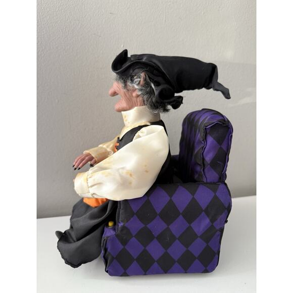 Gemmy Industries Vtg 1995 Halloween Witch Chair Cat Animated Lights Sounds Works - Picture 6 of 7